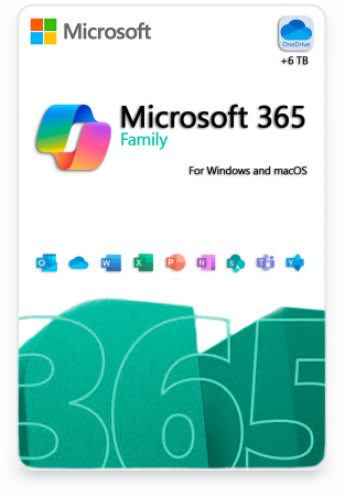 Подписка Office 365 OneDrive 6TB Для семьи 12 месяцев